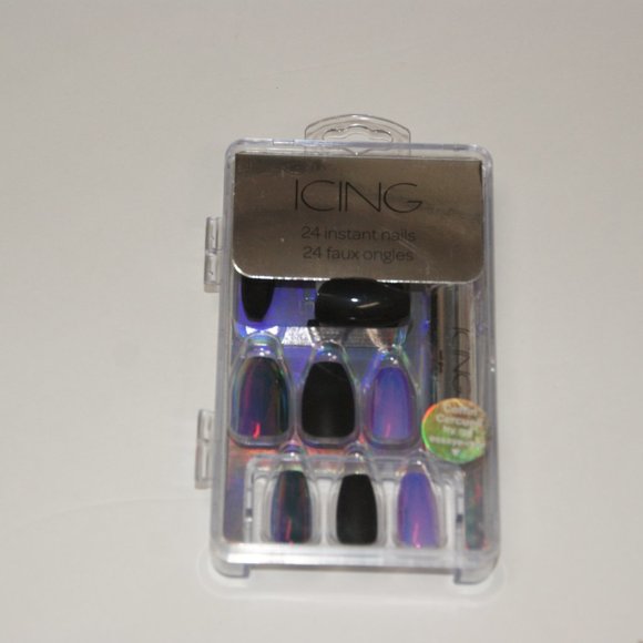 NEW Matte Chrome Coffin Faux Nail Set, 24 Pack - Picture 3 of 5